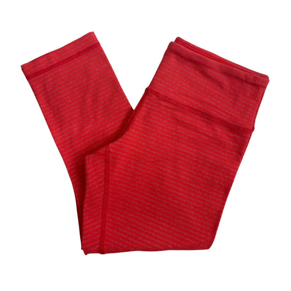 lululemon athletica Red Striped Leggings